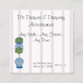 Pink Chinoiserie Ginger Jars Topiary Quadratische Visitenkarte (Vorderseite)