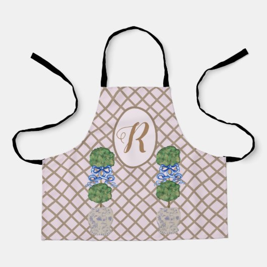 Pink Chinoiserie Ginger Jars Topiary Schürze (Vorderseite)