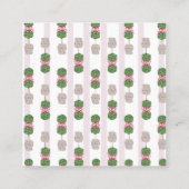 Pink Chinoiserie Ginger Jars Topiary Square B Quadratische Visitenkarte (Rückseite)