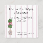 Pink Chinoiserie Ginger Jars Topiary Square B Quadratische Visitenkarte (Vorderseite)