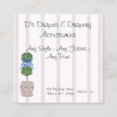 Pink Chinoiserie Ginger Jars Topiary Square B Quadratische Visitenkarte (Vorderseite)