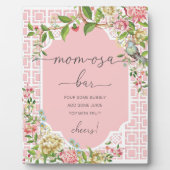 Pink Chinoiserie Kinderdusche Mama-osa Bar Zeichen Fotoplatte (Vorderseite)