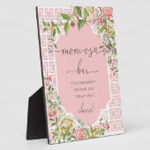 Pink Chinoiserie Kinderdusche Mama-osa Bar Zeichen Fotoplatte (Seite)