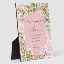 Pink Chinoiserie Kinderdusche Mama-osa Bar Zeichen