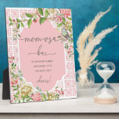 Pink Chinoiserie Kinderdusche Mama-osa Bar Zeichen Fotoplatte (Seite)