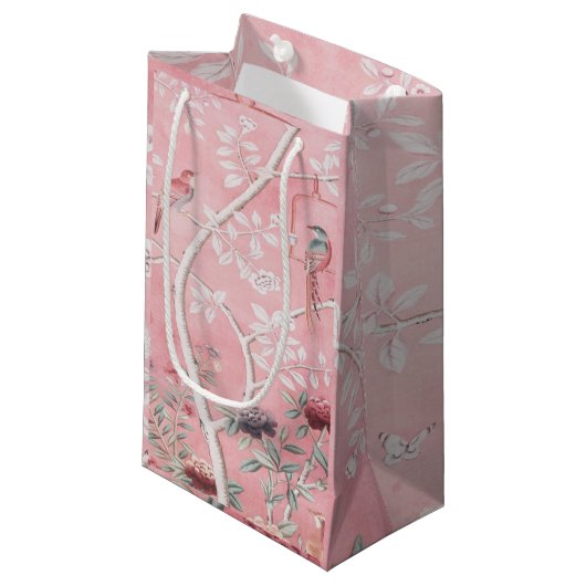 Pink Chinoiserie Kleine Geschenktüte (Vorderseite Schrägansicht)