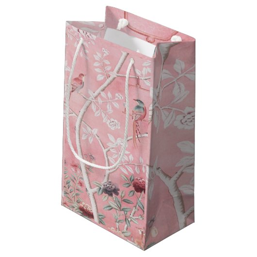 Pink Chinoiserie Kleine Geschenktüte (Rückseite Schrägansicht)