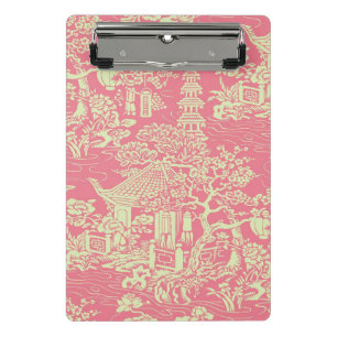 Pink Chinoiserie Mini Klemmbrett