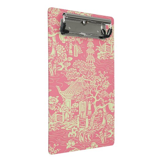 Pink Chinoiserie Mini Mini Klemmbrett (Schrägansicht)