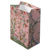 Pink Chinoiserie Mittlere Geschenktüte (Vorderseite Schrägansicht)