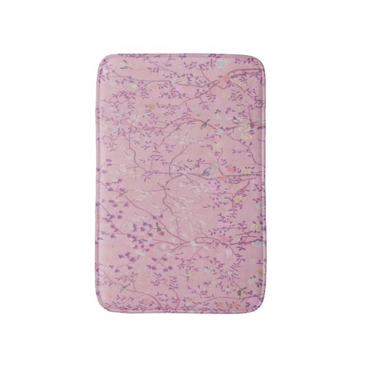 Pink Chinoiserie Moderne Badematte (Vorderseite Vertikal)