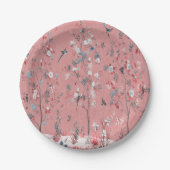 Pink Chinoiserie Pappteller (Vorderseite)