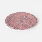 Pink Chinoiserie Pappteller (Schrägansicht)