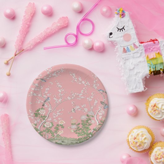 Pink Chinoiserie Pappteller (Party)