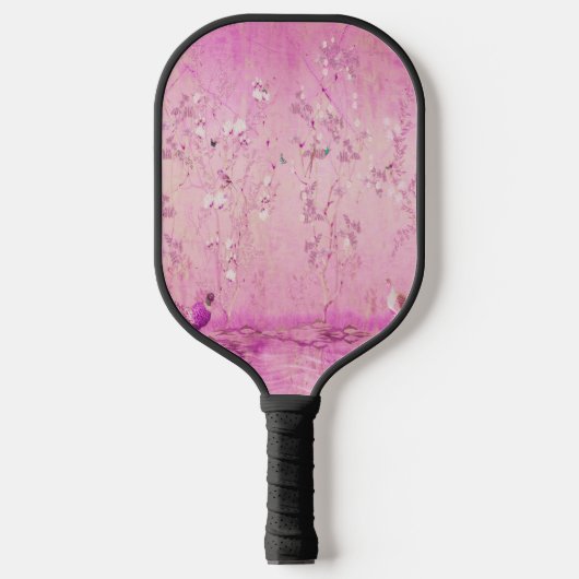 Pink Chinoiserie Pickleball Schläger (Vorderseite)