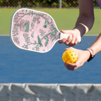 Pink Chinoiserie Pickleball Schläger