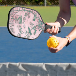Pink Chinoiserie Pickleball Schläger