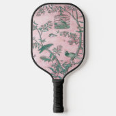 Pink Chinoiserie Pickleball Schläger (Vorderseite)