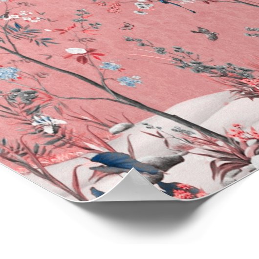 Pink Chinoiserie Poster (Ecke)
