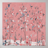 Pink Chinoiserie Poster (Vorne)