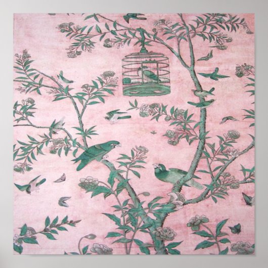 Pink Chinoiserie Poster (Vorne)