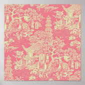 Pink Chinoiserie Poster (Vorne)