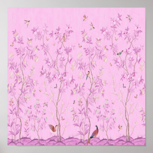 Pink Chinoiserie Poster (Vorne)