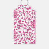 Pink Chinoiserie Rabbit Baby Dusche Gefallen Geschenkanhänger (Rückseite)