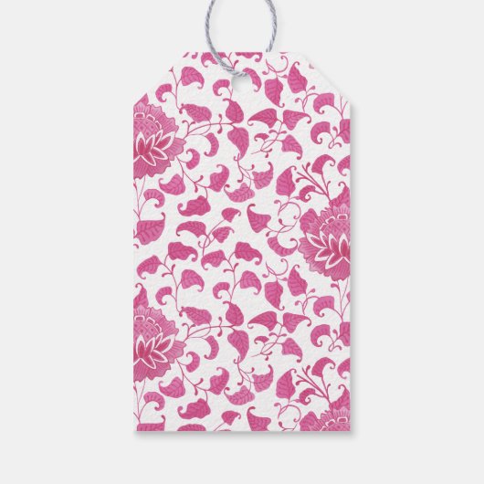 Pink Chinoiserie Rabbit Baby Dusche Gefallen Geschenkanhänger (Rückseite)