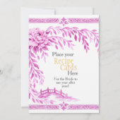 Pink Chinoiserie Recipe Cards Here Sign Einladung (Rückseite)