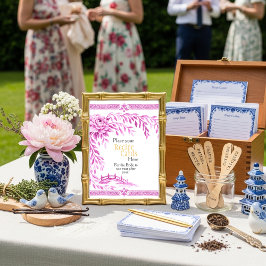 Pink Chinoiserie Recipe Cards Here Sign Einladung