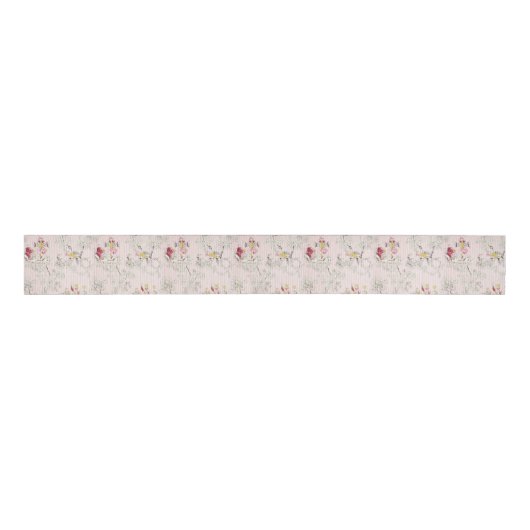 Pink Chinoiserie Ripsband (Vorderseite)