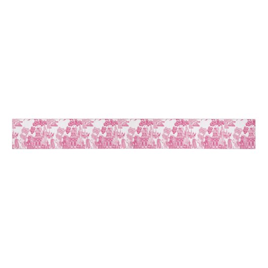 Pink Chinoiserie Ripsband (Vorderseite)