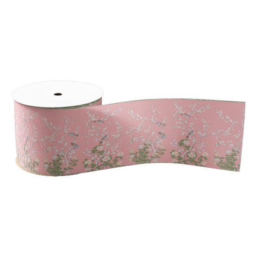 Pink Chinoiserie Ripsband (Spule)