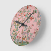 Pink Chinoiserie Runde Wanduhr (Winkel)