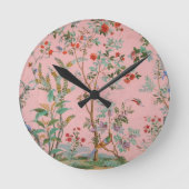 Pink Chinoiserie Runde Wanduhr (Vorderseite)