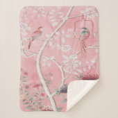 Pink Chinoiserie Sherpadecke (Vorderseite)