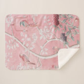 Pink Chinoiserie Sherpadecke (Vorderseite (Horizontal))