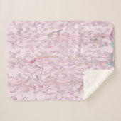 Pink Chinoiserie Sherpadecke (Vorderseite (Horizontal))