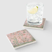 Pink Chinoiserie Steinuntersetzer (Seitenansicht)