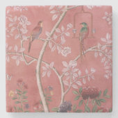Pink Chinoiserie Steinuntersetzer (Vorderseite)
