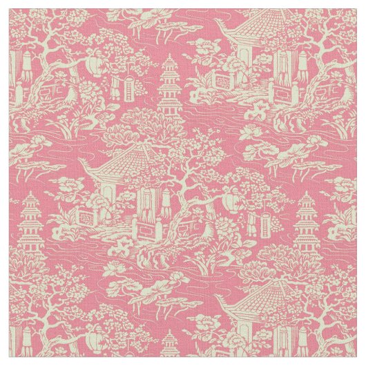 Pink Chinoiserie Stoff (Nahaufnahme)