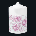 Pink Chinoiserie Teapot 40 ozs<br><div class="desc">Pink Chinoiserie Teapot 40 ozs</div>
