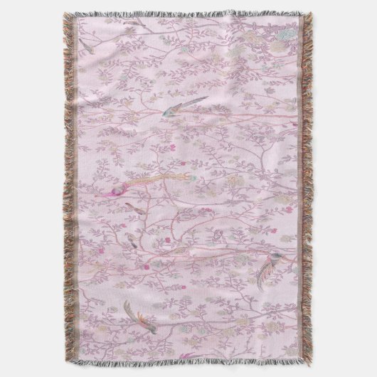 Pink Chinoiserie Throw Blanket Decke (Vorderseite Vertikal)