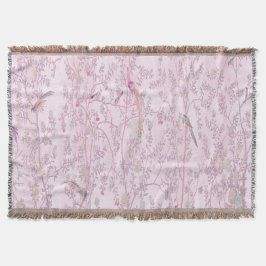 Pink Chinoiserie Throw Blanket Decke