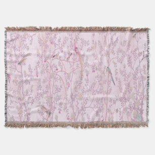 Pink Chinoiserie Throw Blanket Decke