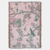 Pink Chinoiserie Throw Blanket Decke (Vorderseite Vertikal)