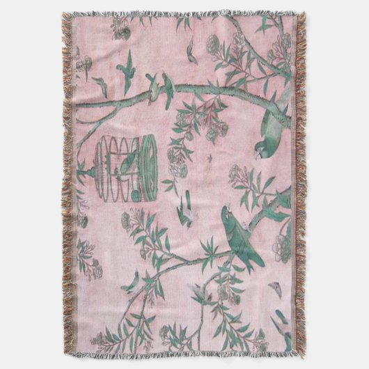 Pink Chinoiserie Throw Blanket Decke (Vorderseite Vertikal)