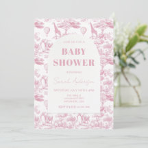 Pink Chinoiserie Toile de Jouy Baby Dusche