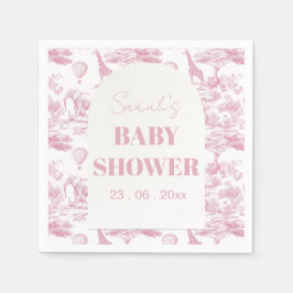 Pink Chinoiserie Toile de Jouy Baby Dusche Serviette